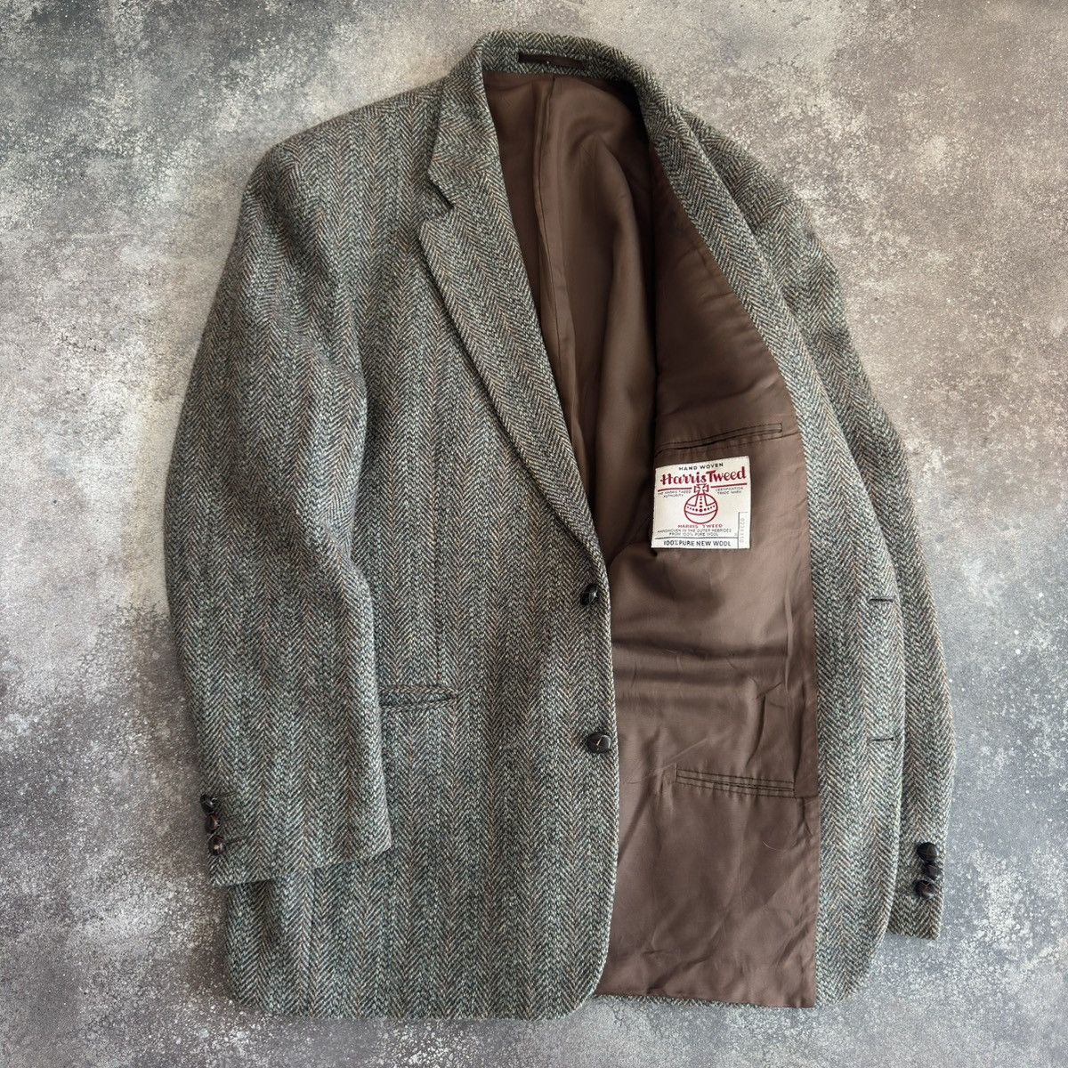 Harris Tweed × Vintage Harris Tweed Vintage Retro Wool Coat Size US L / EU 52-54 / 3 - 1 Thumbnail