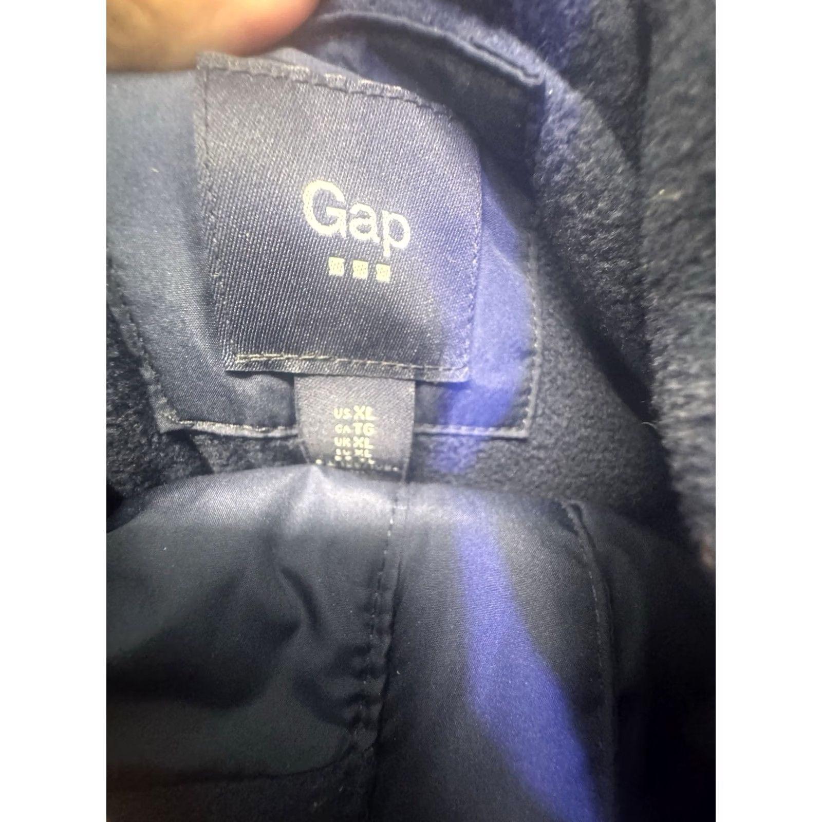 Gap GAP Puffer Jacket Women XL Navy Blue Mid-Length Full Zip Zip Pockets Nylon Primaloft Wind-Resistant Quilted Solid Long Sleeve Regular Jacket Size XL / US 12-14 / IT 48-50 - 4 Thumbnail