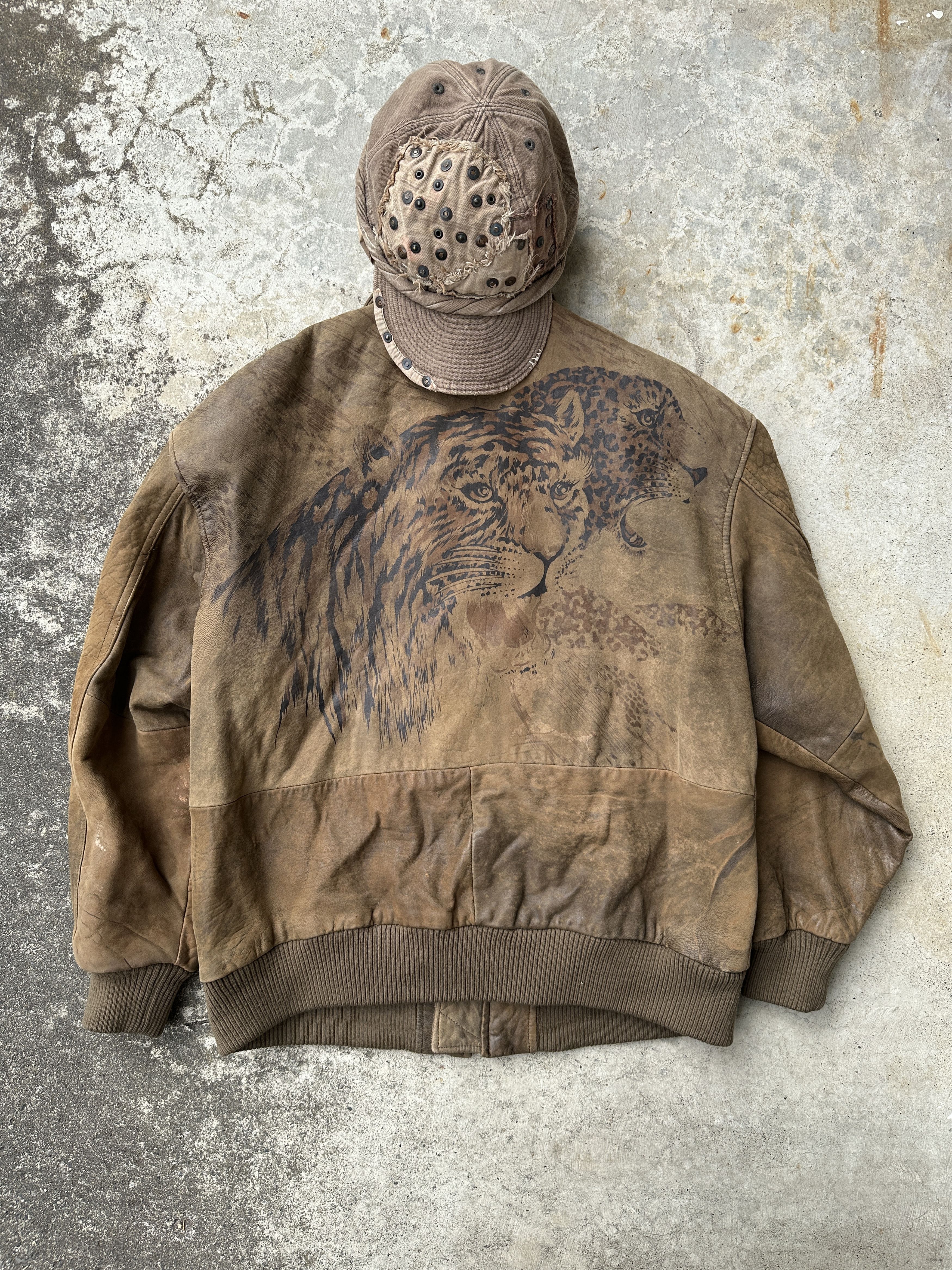 Vintage Cheetah Leopard Animal B3 Flyers Suede Leather pilot jacket Size US M / EU 48-50 / 2 - 1 Thumbnail