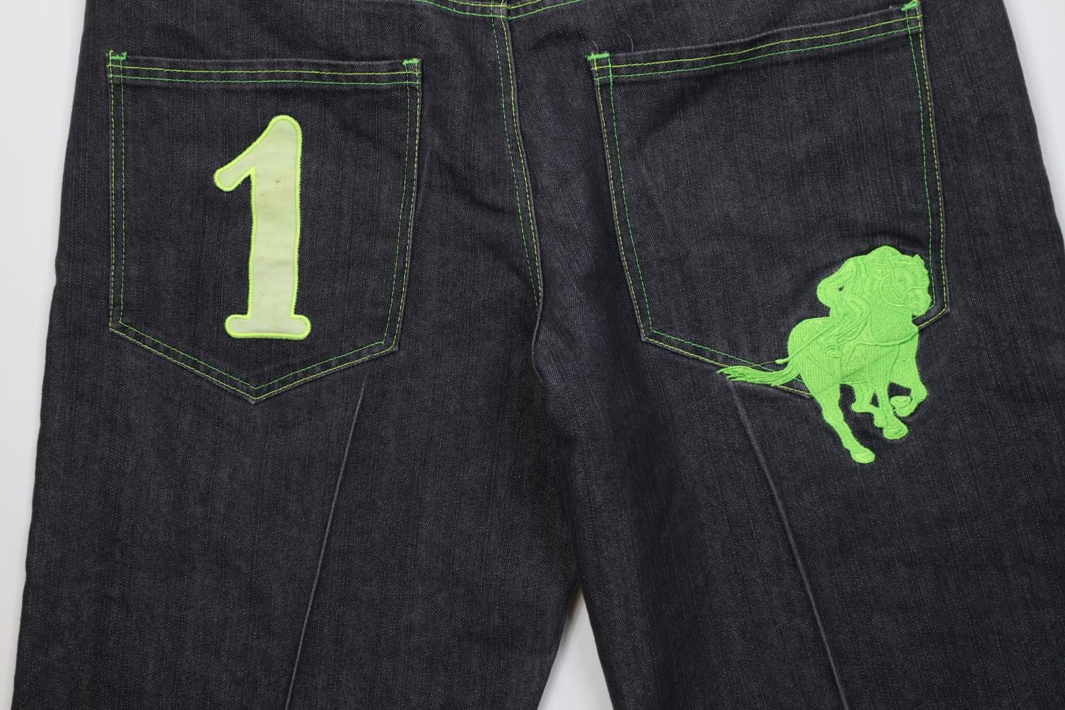 Vintage Vintage 90s Y2K Streetwear Trifecta Horse Denim Jean Shorts Size US 42 / EU 58 - 9 Thumbnail