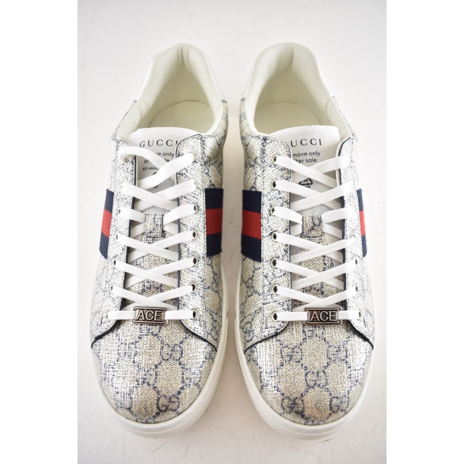 Gucci Gucci Ace GG Logo Supreme Canvas Beige Blue Silver Size US 13 / EU 46 - 7 Thumbnail