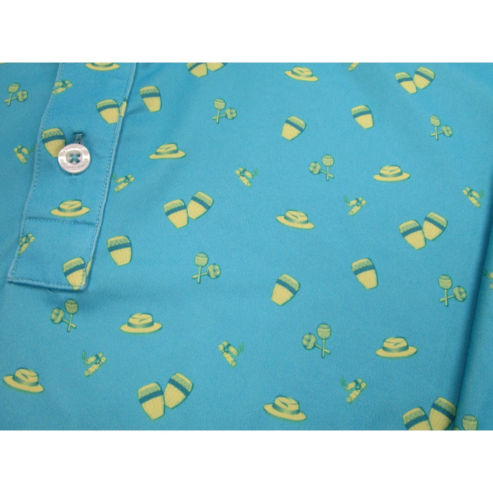 Vintage Straight Down Performance Polo Shirt Mens Large Blue Golf Porter Valley CC Print Size US L / EU 52-54 / 3 - 4 Thumbnail