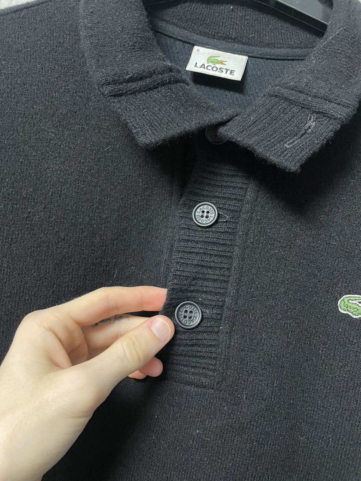 Lacoste Vintage Lacoste Black Wool Sweater Size US L / EU 52-54 / 3 - 6 Thumbnail