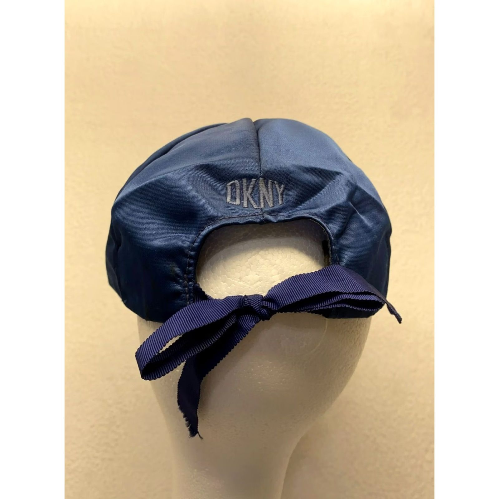 DKNY VINTAGE DKNY Hat Large Mens Blue Silky 1990s Adjustable Some Small Marks Size ONE SIZE - 3 Thumbnail