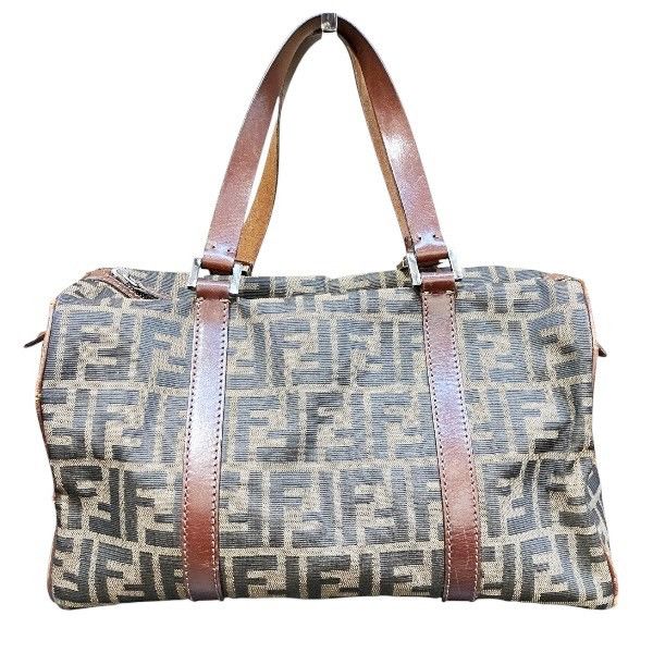 Fendi Fendi Fendi Zucca Canvas Leather Boston Bag Canvas Handbag Size ONE SIZE - 1 Thumbnail