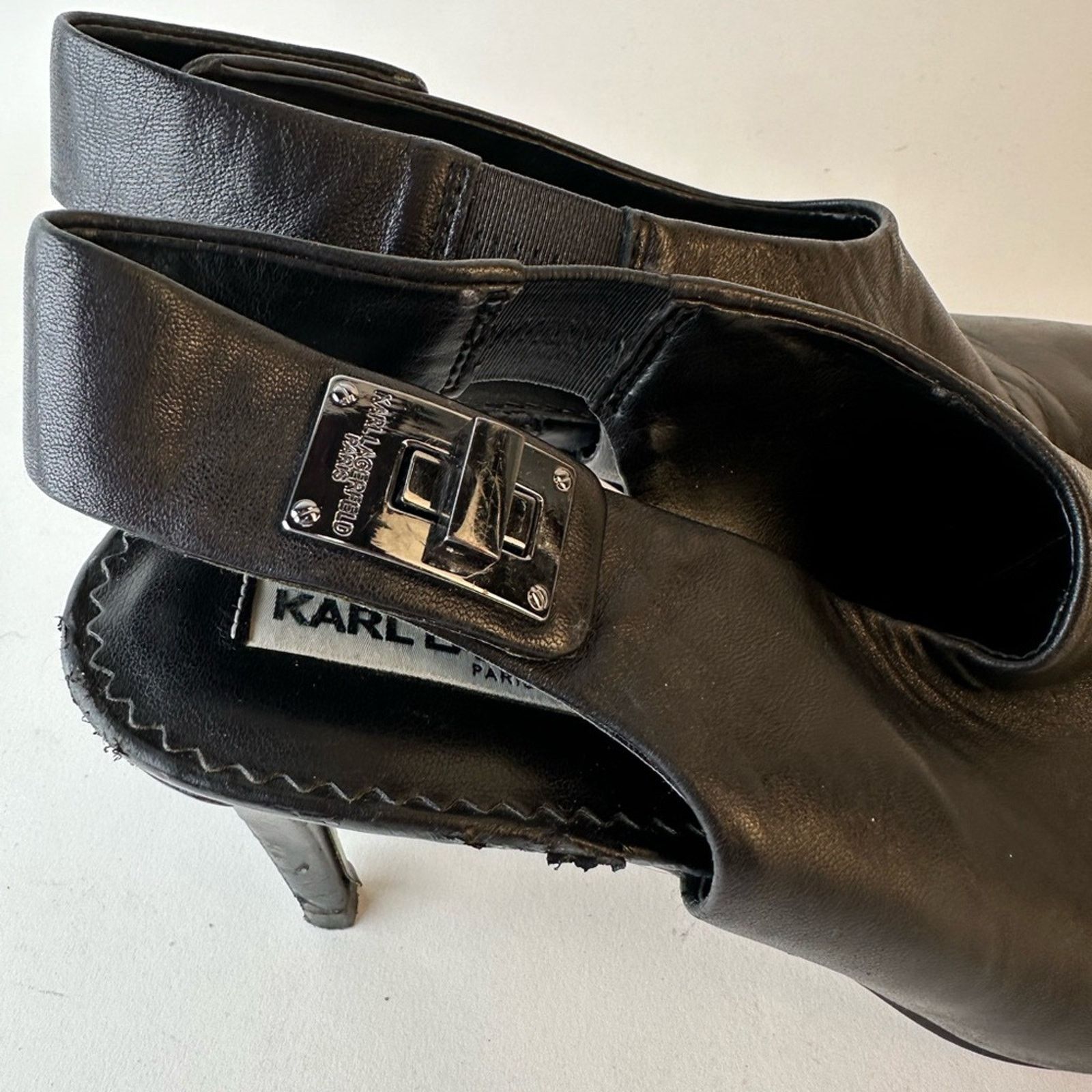 Karl Lagerfeld Karl Langerfield Maddie Slingback Heel Booties Size US 7 / IT 37 - 7 Thumbnail