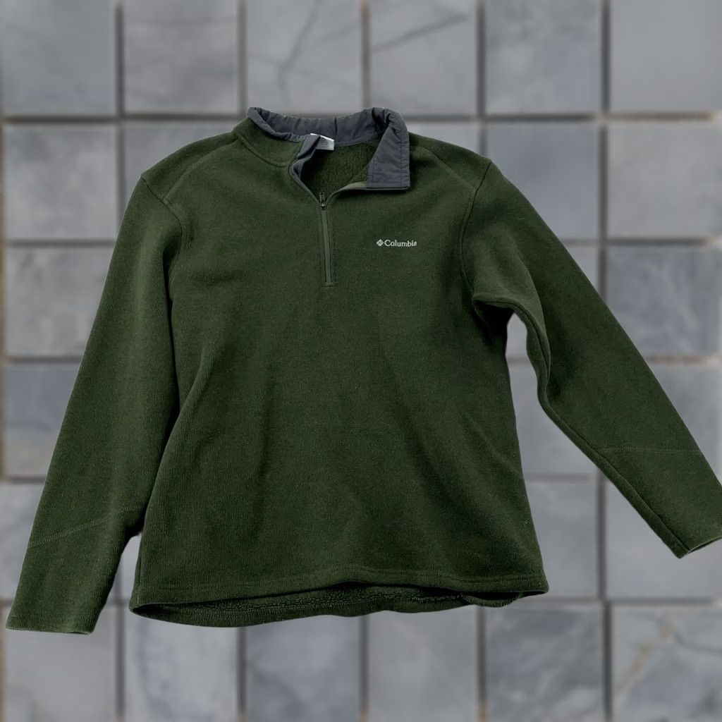 Vintage Columbia Fleece Jacket Mens Large Green Hiking Long Sleeve 1/4 Zip Pullover Jacket Size US L / EU 52-54 / 3 - 1 Thumbnail