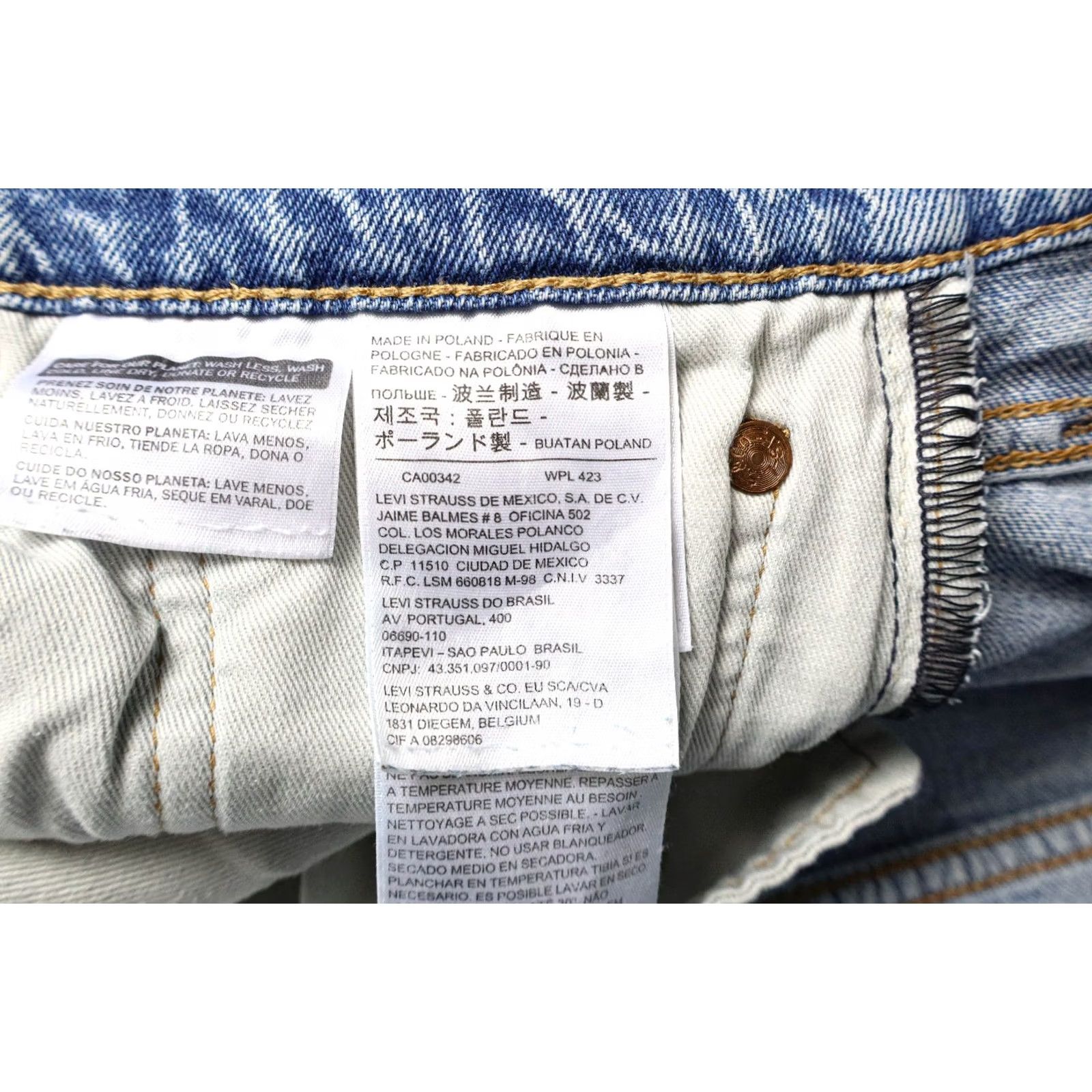 Levi's LEVI'S 512 Premium Big E Jeans Men's W31/L32 Light Blue Denim Whiskers Zip Fly Slim Jeans Mens Size US 31 - 7 Thumbnail