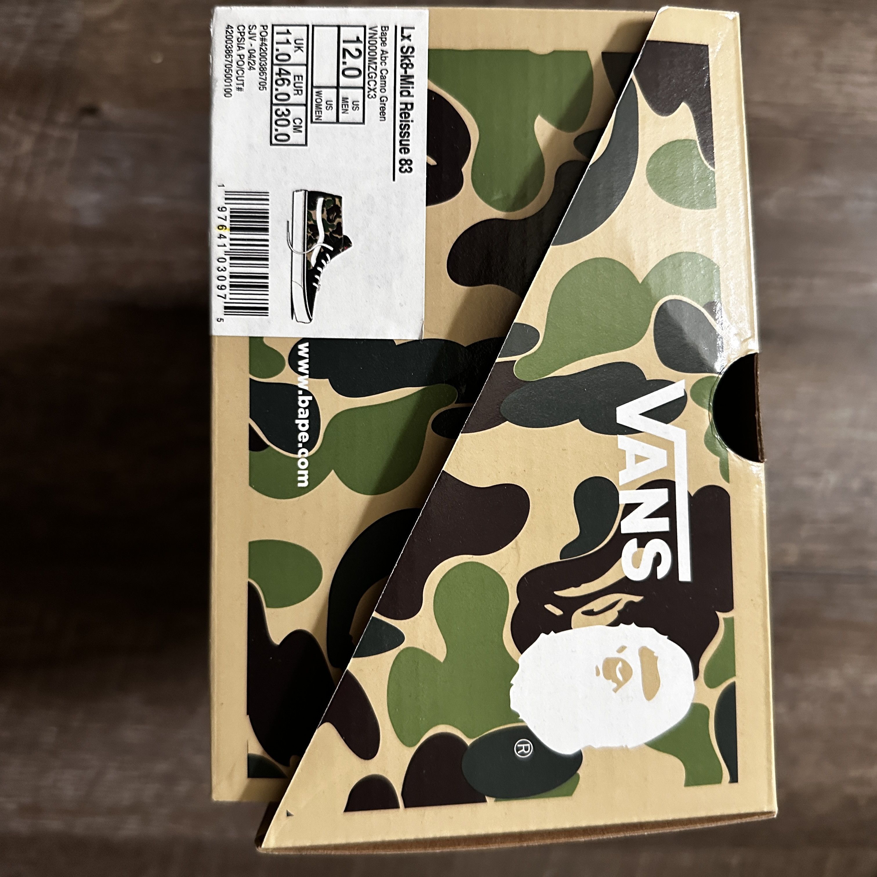 Bape × Vans Vans BAPE ABC Camo Sk8-Mid 83 Size US 12 / EU 45 - 4 Thumbnail