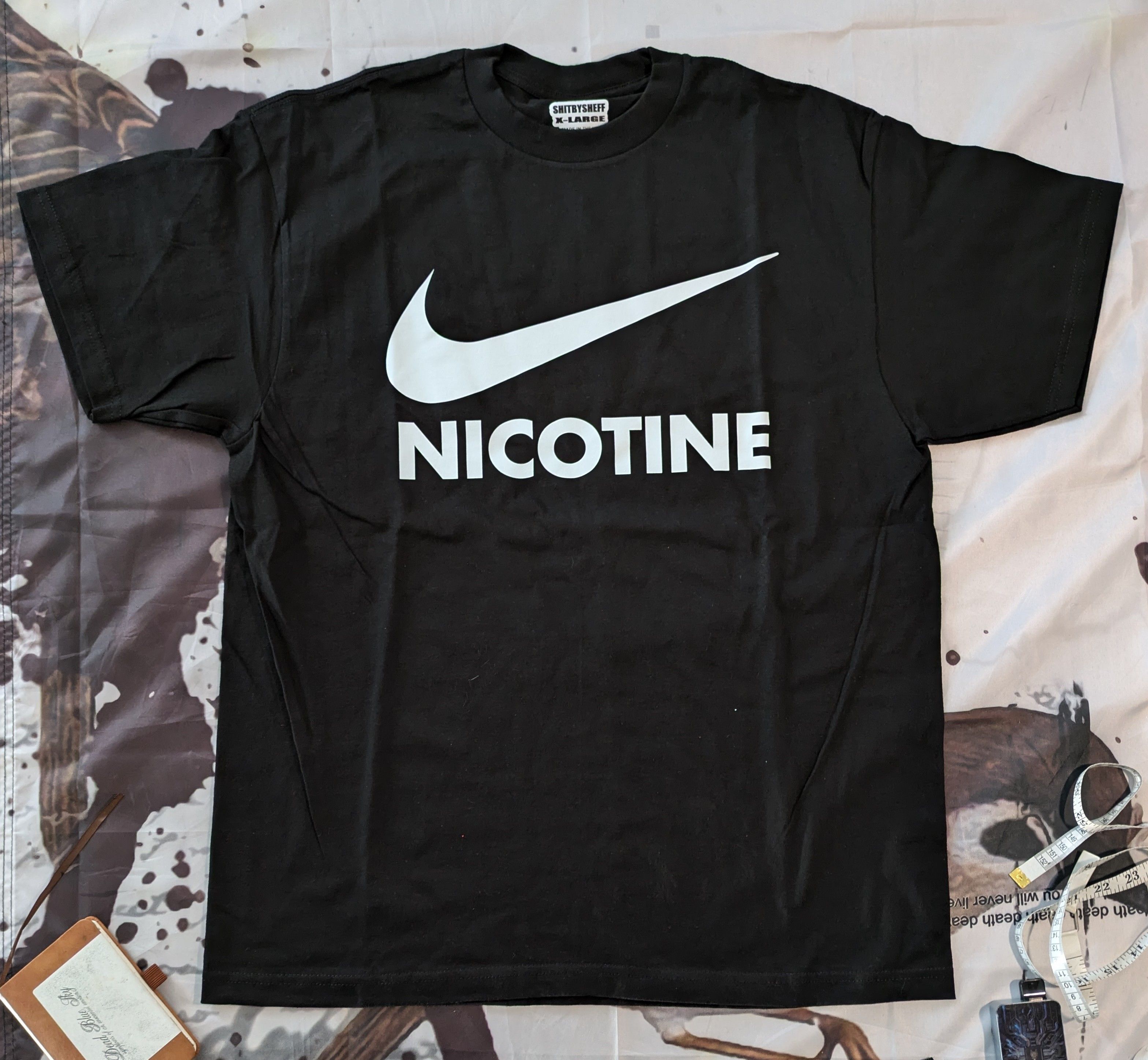 Other shitbysheff Nicotine Nike Parody Tee Size US XL / EU 56 / 4 - 1 Thumbnail