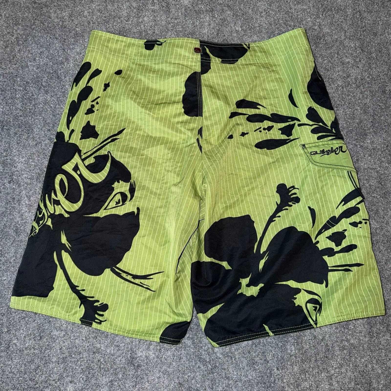 Quiksilver Quiksilver Green Floral Surf Board Shorts Mens XL y2k Size US 36 / EU 52 - 7 Thumbnail