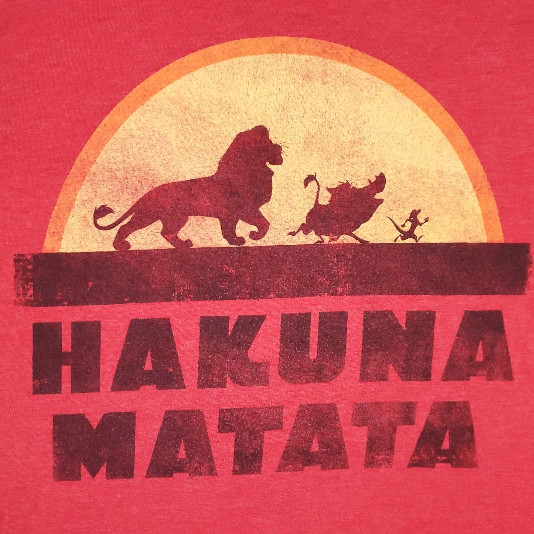Disney Disney Lion King Hakuna Matata Red Graphic Short Sleeve T-Shirt Size S Size US S / EU 44-46 / 1 - 2 Thumbnail