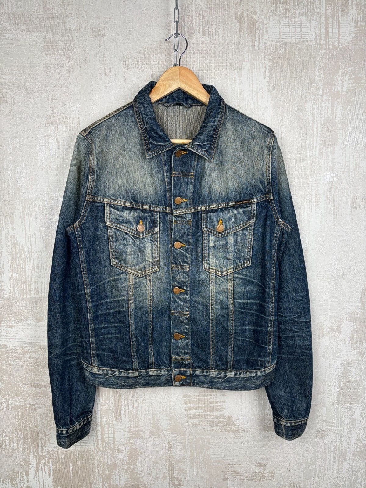 Nudie Jeans Nudie Jeans Terry Organic Sharp Denim Trucker Jacket Size US L / EU 52-54 / 3 - 2 Thumbnail