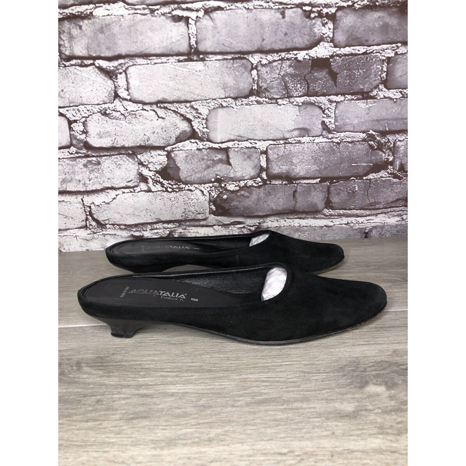 Aquatalia Aquatalia Black Suede Leather Low Heel Closed Mules Shoes Wo Size US 8 / IT 38 - 1 Thumbnail