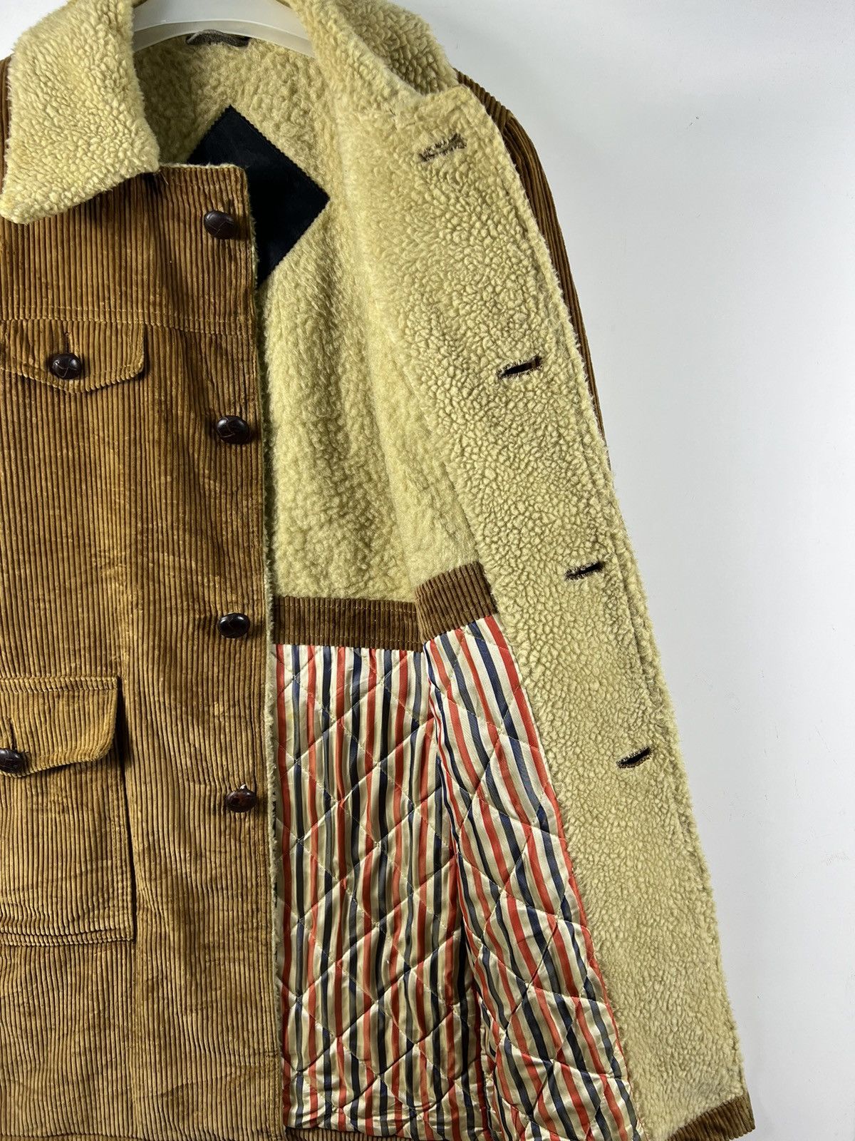 Japanese Brand Unknown Corduroy Shearling Trench Coat Size US S / EU 44-46 / 1 - 9 Thumbnail