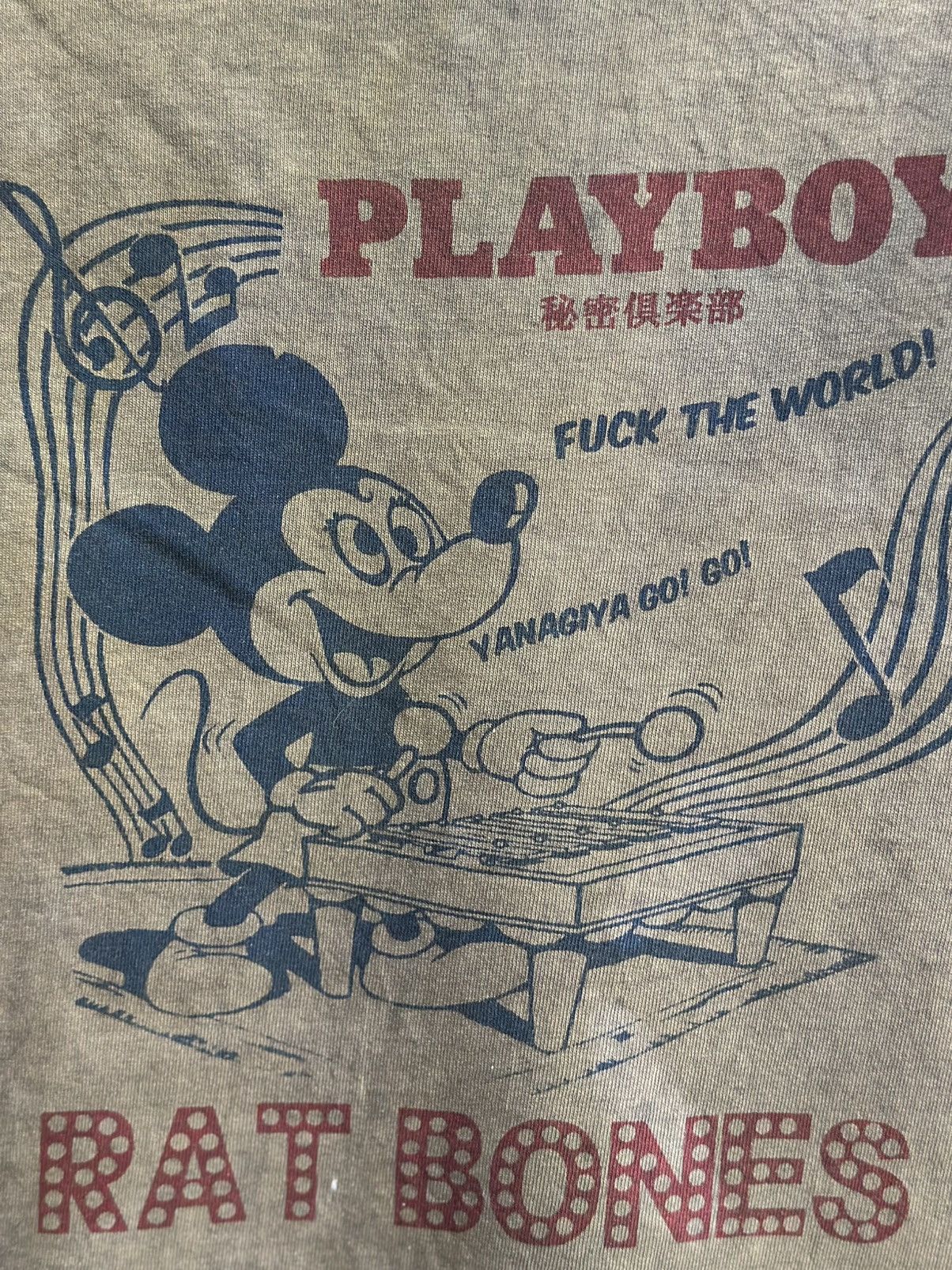 Gildan Thrashed Vintage Playboy Rat Bones Sun Faded Tee Size US L / EU 52-54 / 3 - 2 Thumbnail