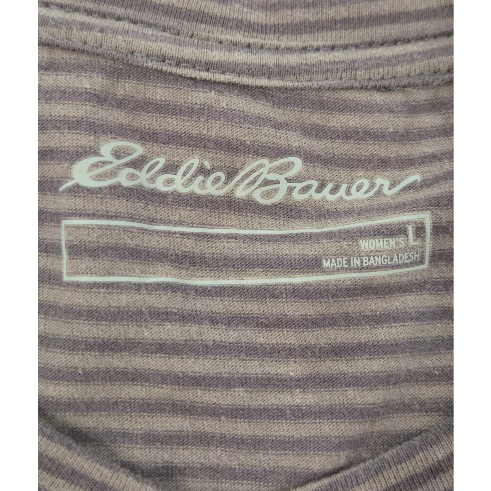 Other Eddie Bauer Gray Striped V-Neck Short Sleeve Women Top Large Size L / US 10 / IT 46 - 5 Thumbnail