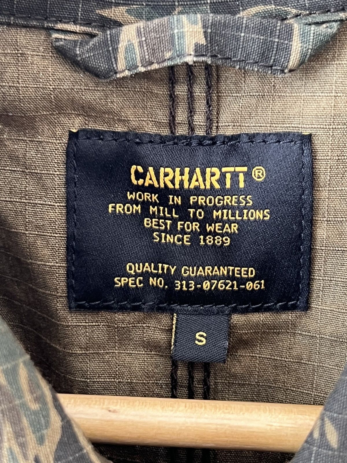Carhartt Wip × Vintage × Y'2 Leather Carhartt Work In Progress Camo Jacket Size US S / EU 44-46 / 1 - 7 Thumbnail