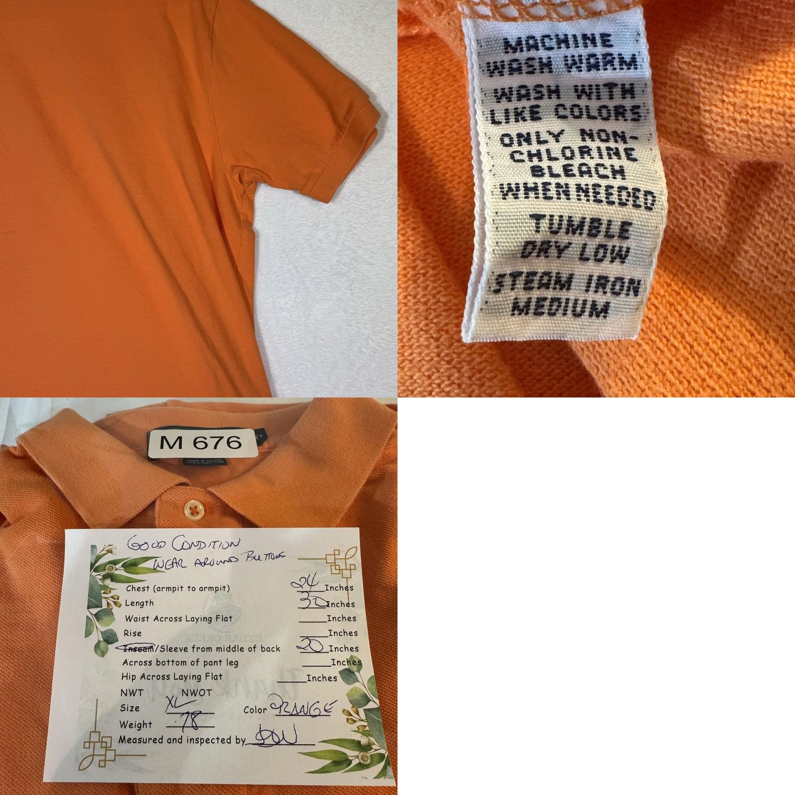 Polo Ralph Lauren Polo Ralph Lauren Mens XL Orange Polo Shirt Pony Logo Short Sleeve Size US XL / EU 56 / 4 - 9 Thumbnail