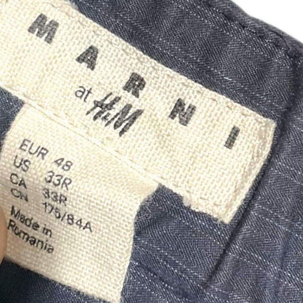 Marni Marni Men's Navy Pinstripe Chino Shorts | Size 33 | Like New Size US 33 - 3 Thumbnail