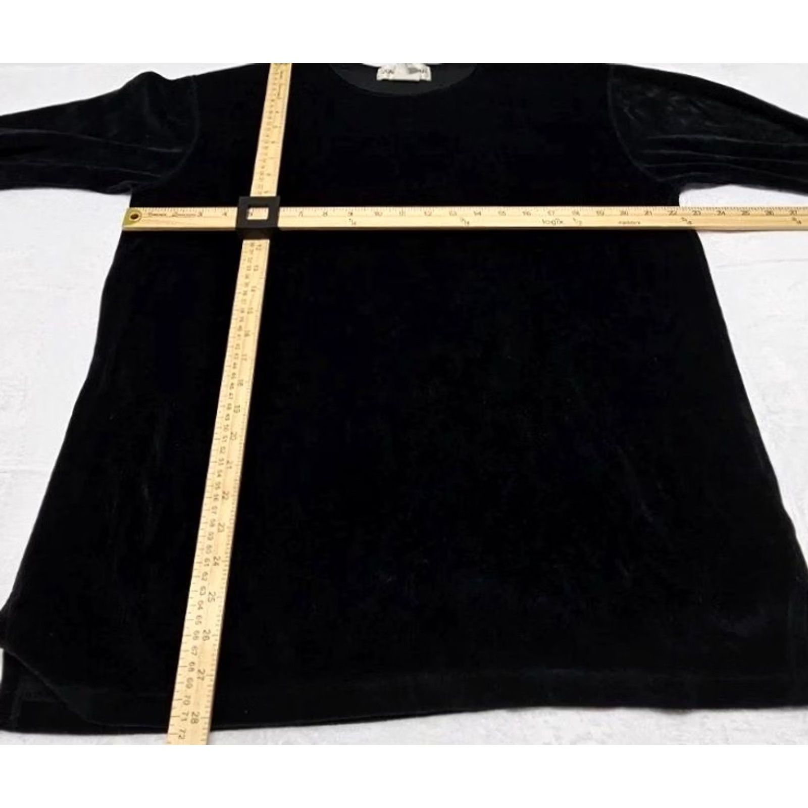 Velour Womens Jones Wear Holiday Winter Black Velour Oversize Long Sleeve Large Pullover Size L / US 10 / IT 46 - 6 Thumbnail