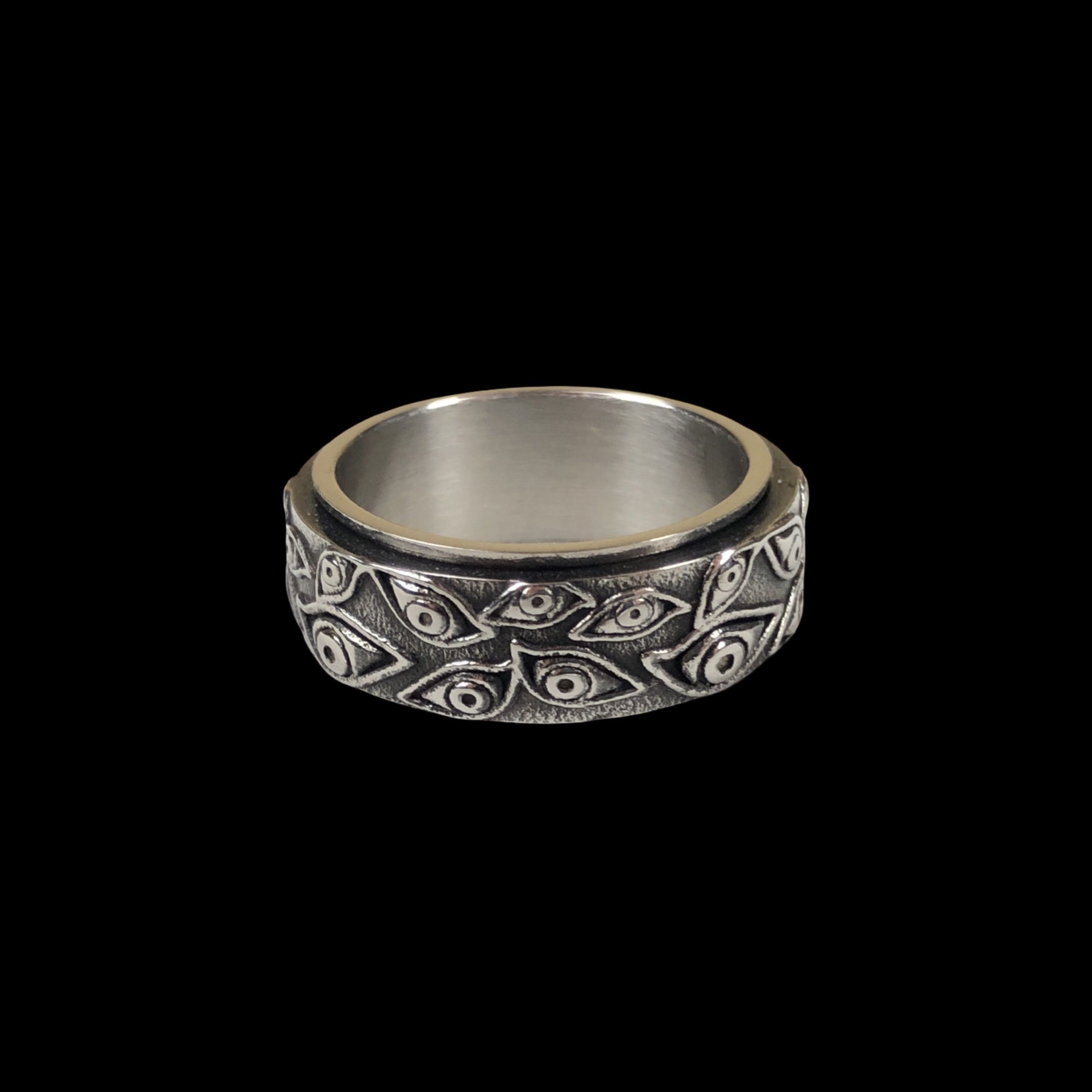 Jewelry Stainless Steel Ring Eyes Relaxing Gothic Punk Emo Y2K Size ONE SIZE - 2 Thumbnail