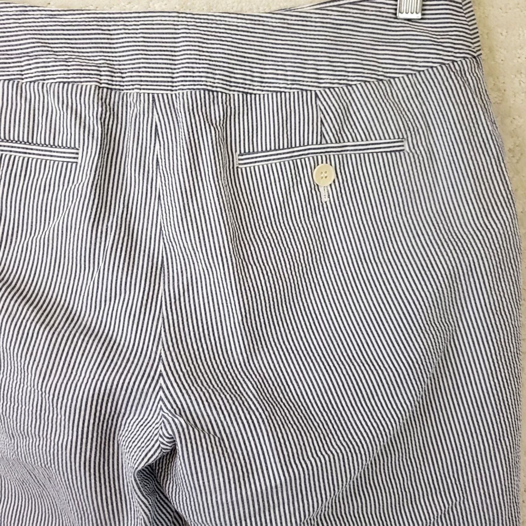 Talbots Talbots Shorts Womens 8 Blue+White Perfect Short Women Size Bermuda Chino Seersucker Size 30" / US 8 / IT 44 - 6 Thumbnail