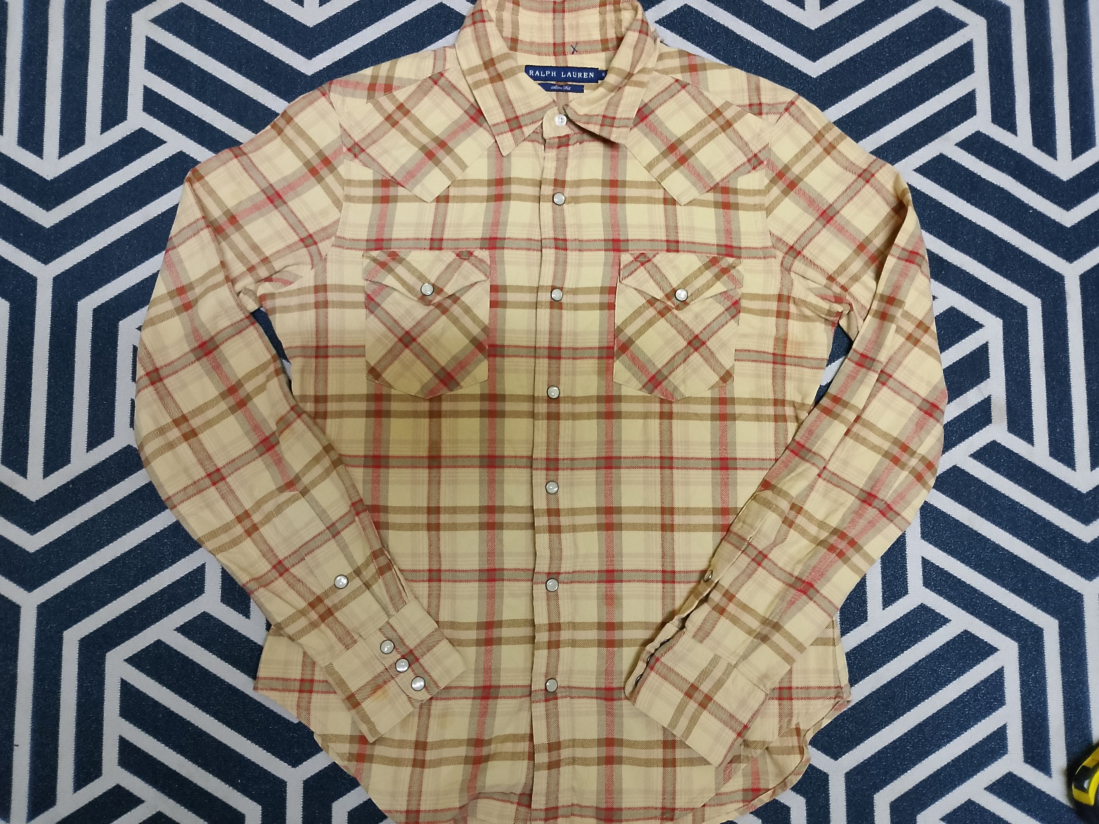 Polo Ralph Lauren × Ralph Lauren × Vintage Ralph Lauren flannel pearl snap buttons Size M / US 6-8 / IT 42-44 - 1 Thumbnail