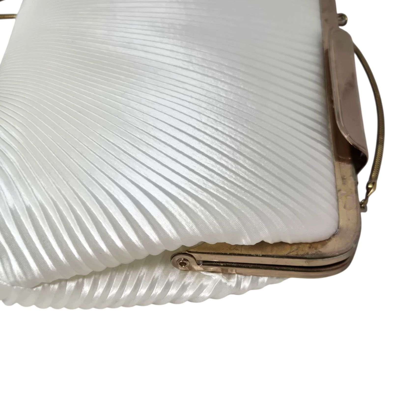MCM VINTAGE MCM Jeweled Handle Pleated Clutch Ivory Champagne Evening Bag Women or Girls? Size ONE SIZE - 7 Thumbnail