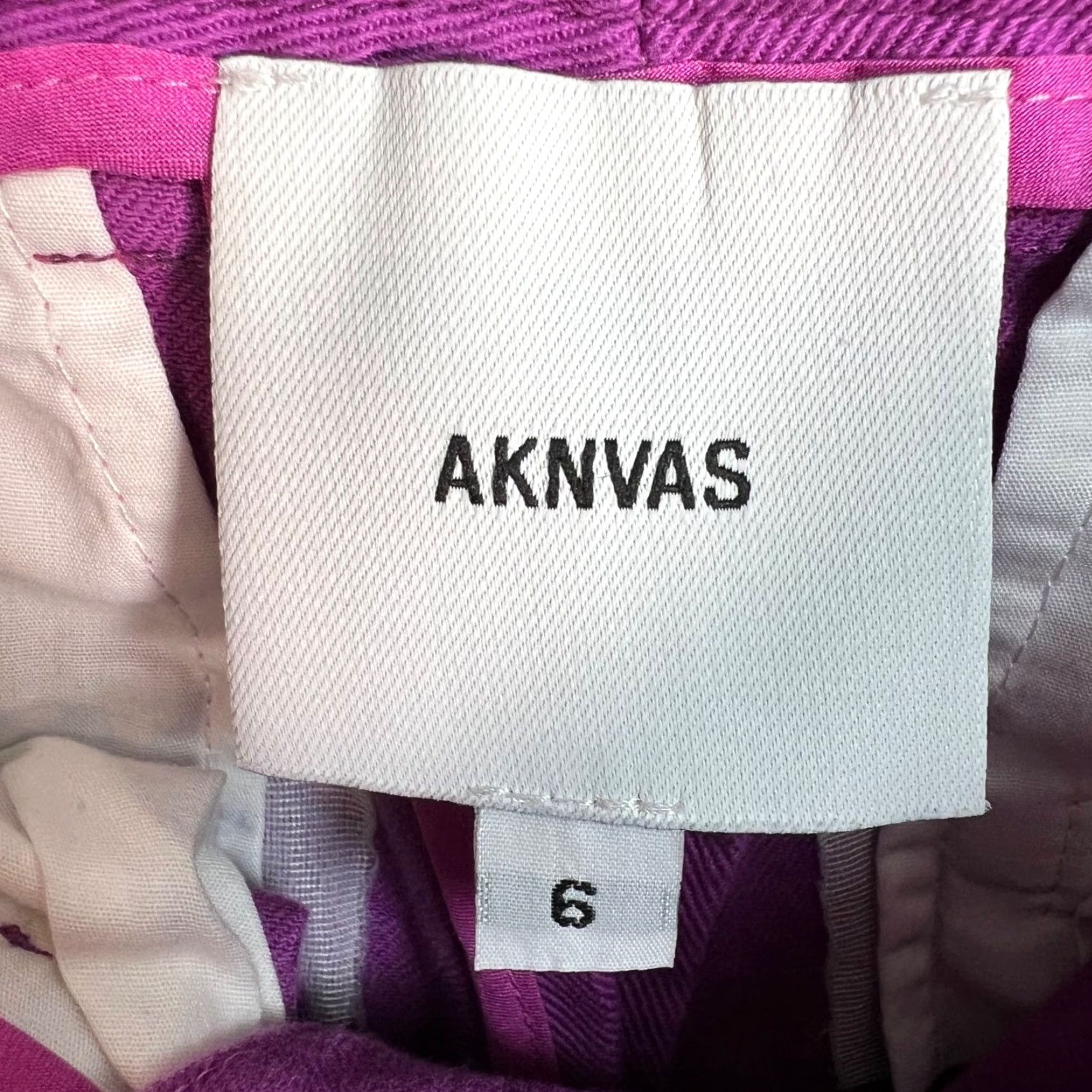 Vintage Aknvas Womens Size 6 Purple High-Waisted Pleated Cotton Blend Trousers Pants Size 28" / US 6 / IT 42 - 3 Thumbnail
