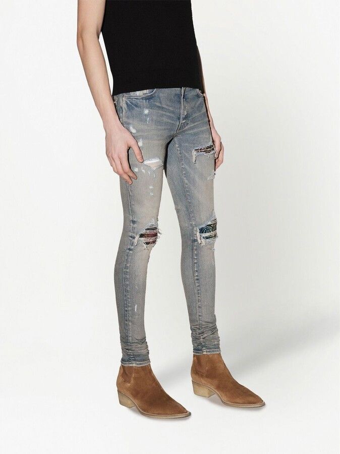 Amiri o1gr1nt1124 Rainbow Paisley Thrasher Jeans in Clay Indigo Size US 34 / EU 50 - 2 Thumbnail