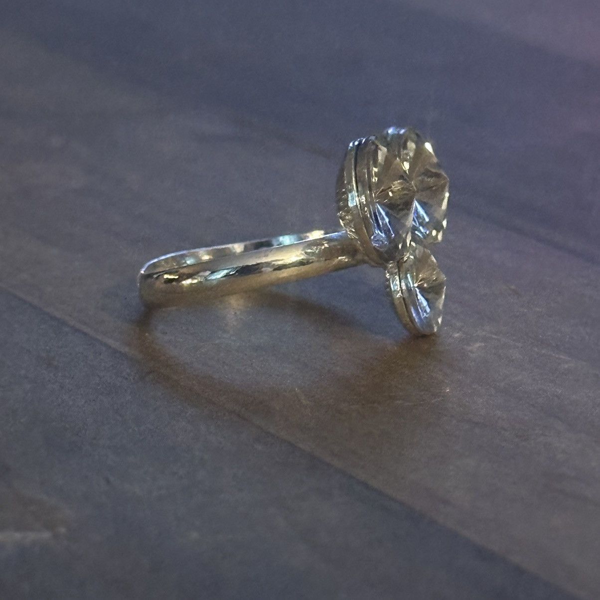 Vintage Vintage LBVYR silver tone rhinestone ring Size ONE SIZE - 6 Thumbnail