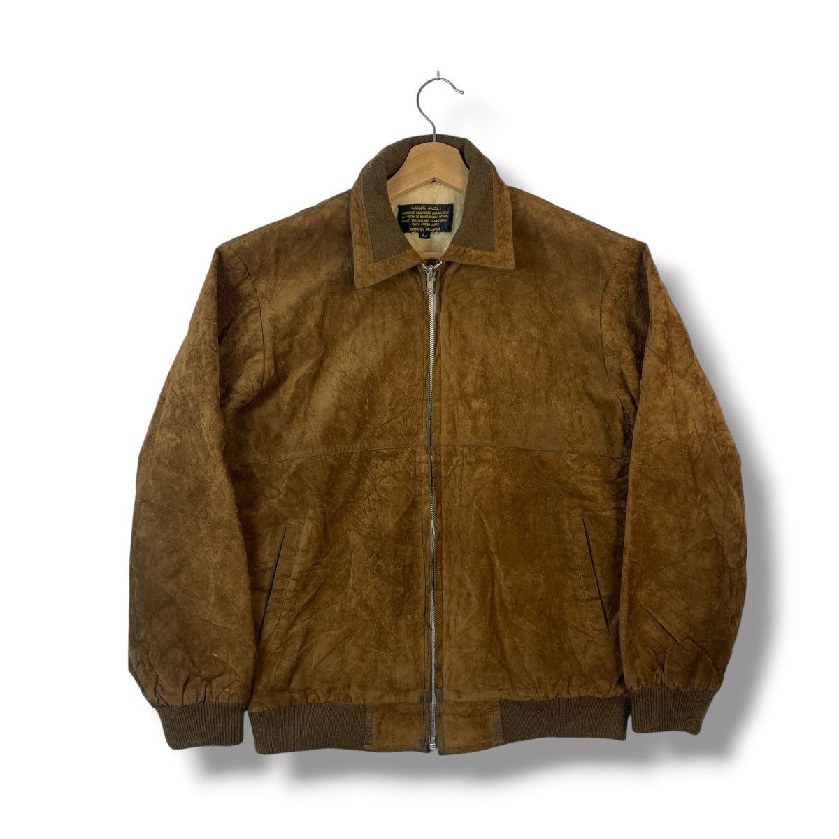 Japanese Brand VINTAGE VALIANTAS SUEDE LEATHER BOMBER JACKET MADE IN JAPAN Size US L / EU 52-54 / 3 - 2 Thumbnail
