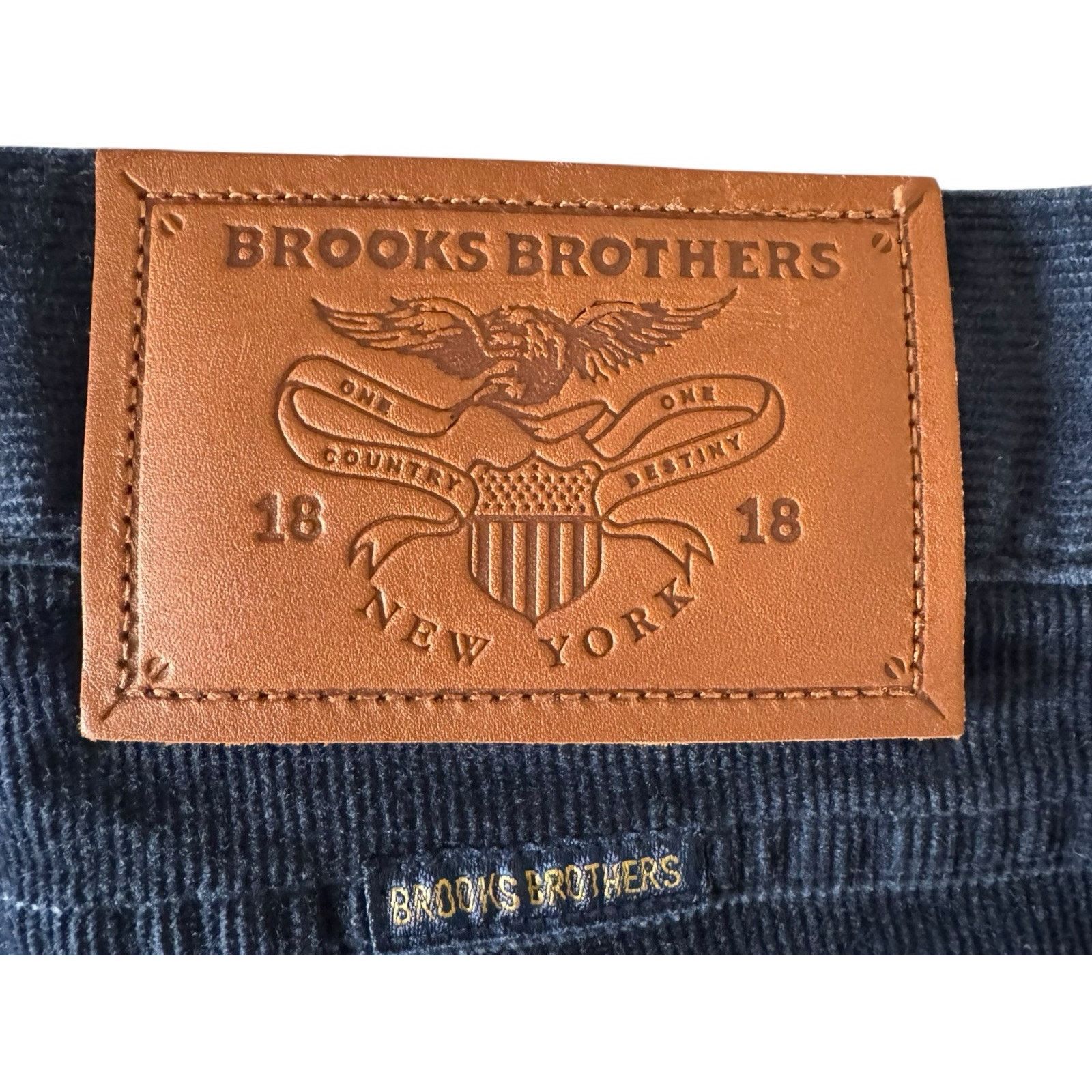 Brooks Brothers BROOKS BROTHERS Corduroy Pants Navy Blue Flat Front Cotton Size US 38 / EU 54 - 6 Thumbnail