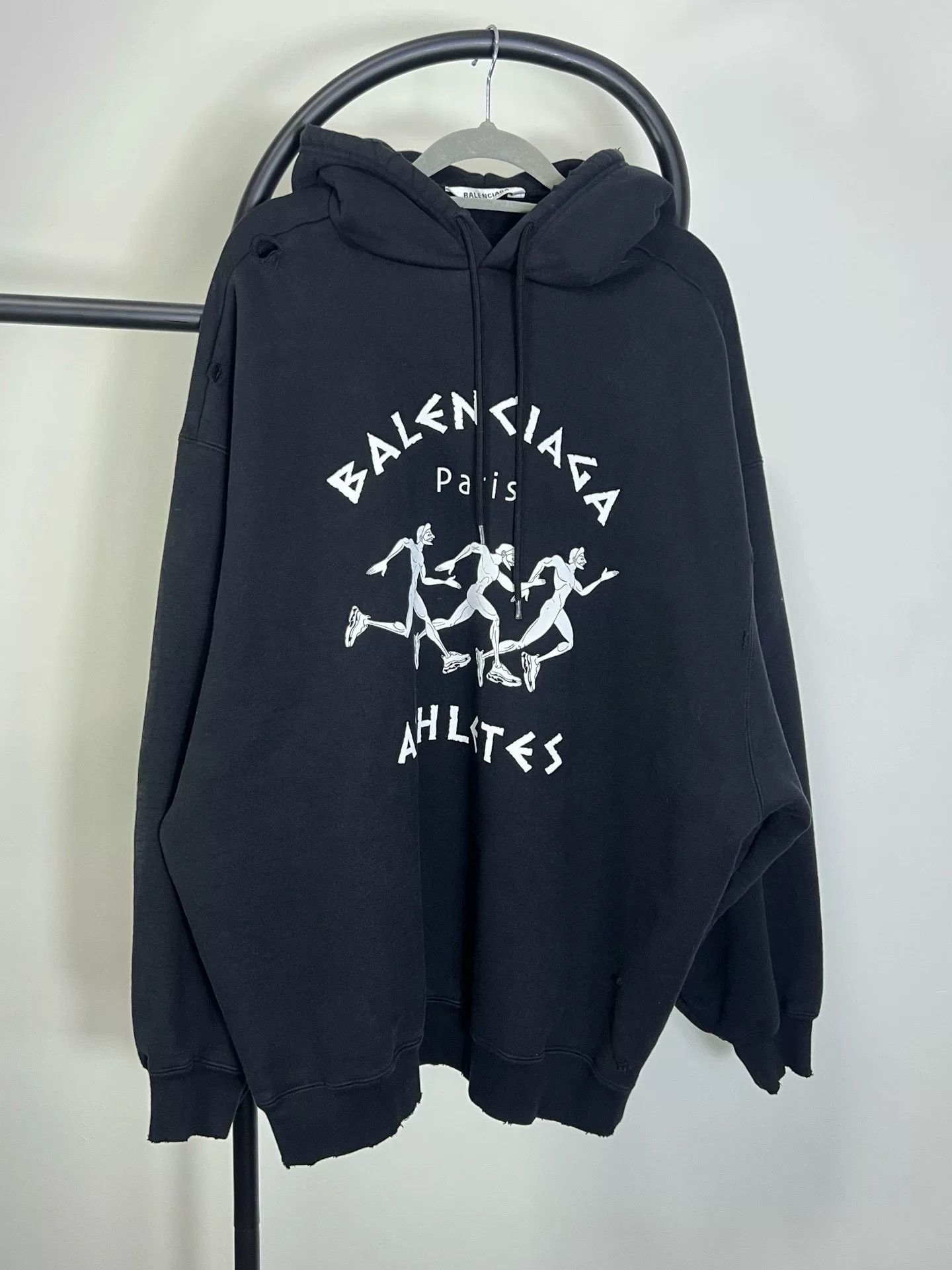Balenciaga Balenciaga Printed Black Hoodie M Men Size US M / EU 48-50 / 2 - 1 Thumbnail
