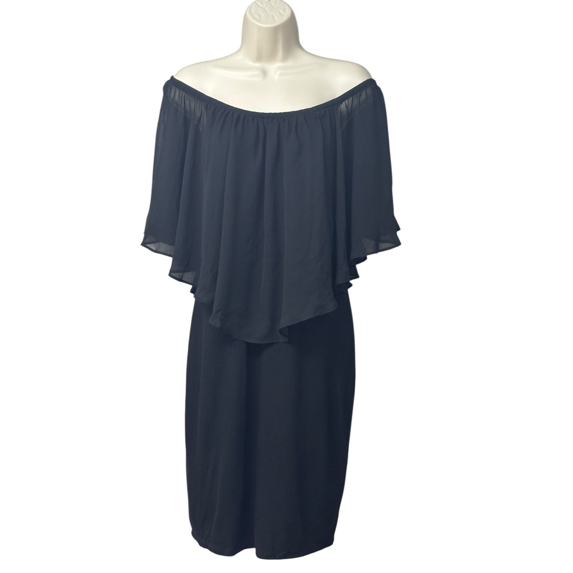 Other Thalia Sodi Chiffon Popover Dress, Black, Sz. S Size S / US 4 / IT 40 - 5 Thumbnail