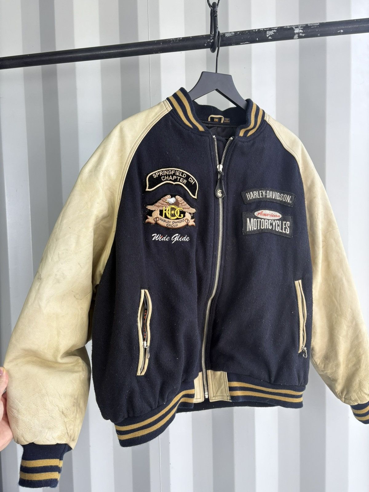 Harley Davidson Harley Davidson Varsity Wool Leather Jacket GRUNGE THRASHED Size US XXL / EU 58 / 5 - 1 Thumbnail