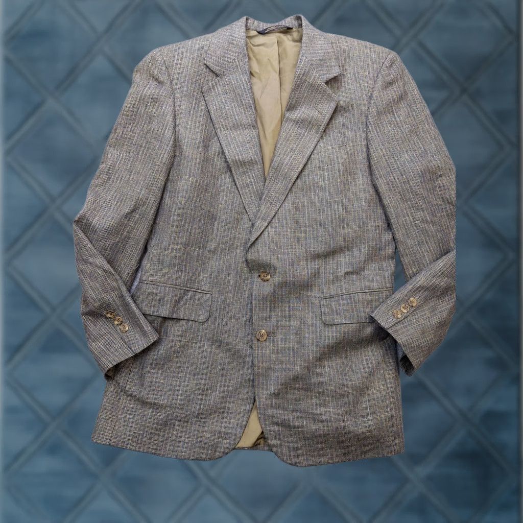 Vintage VINTAGE H. Oritsky Brown Check Tweed Sport Coat Mens 40 Regular Two-Button Notch Lapel Jacket USA 90s Blazer Coat Size 40R - 1 Thumbnail