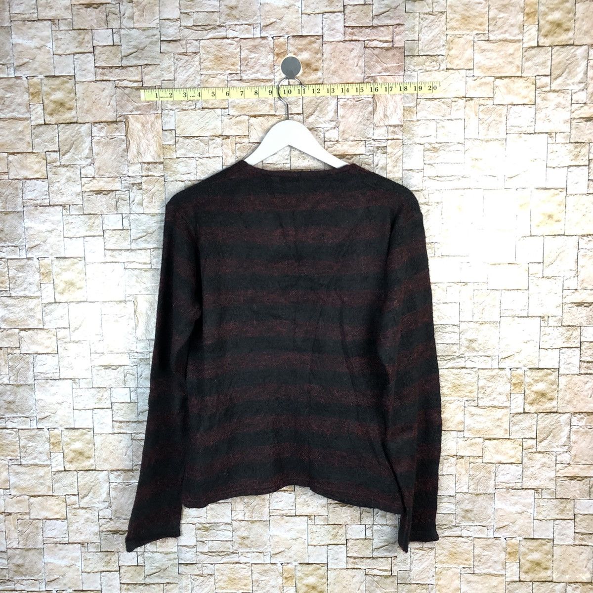 Homespun Knitwear × Japanese Brand Ballow Red Stripe Cardigan Knitwear #A1058 Size M / US 6-8 / IT 42-44 - 12 Thumbnail