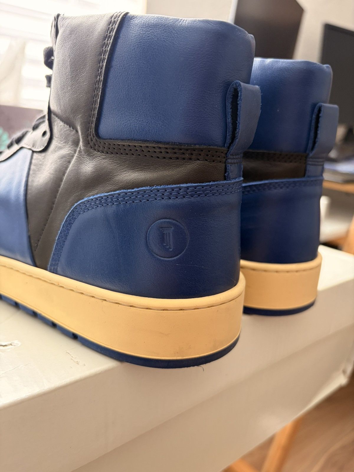 Collegium Collegium High-Top Sneaker – Black/Blue Leather Size US 9 / EU 42 - 3 Thumbnail