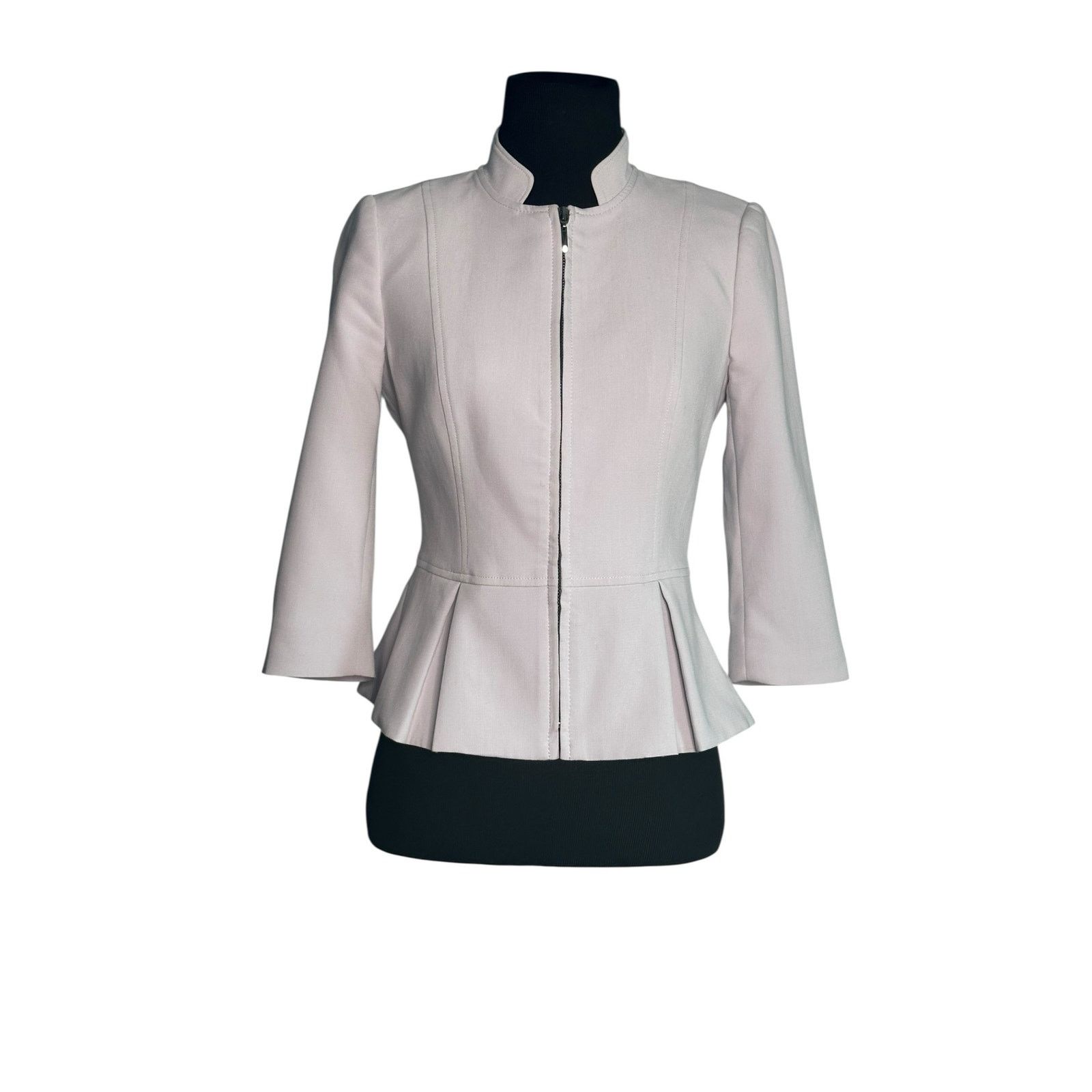 White House Black Market White House Black Market Lilac Peplum Zipper Jacket size 00P Size XXS / US 00 / IT 34 - 11 Thumbnail