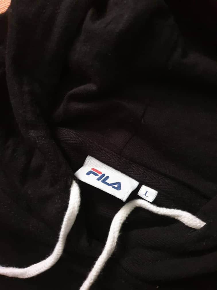 Fila Fila big script black colour hoodie Sweater Size US M / EU 48-50 / 2 - 2 Thumbnail