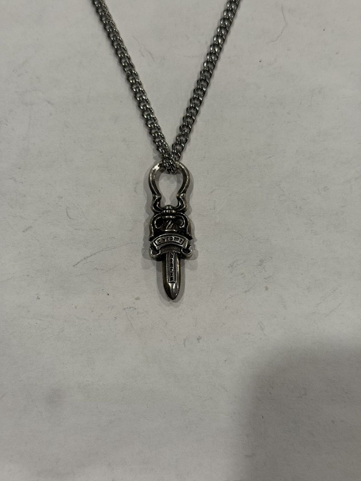 Chrome Hearts Chrome Hearts Dagger Pendant Cuban Link Chain Necklace 925 Size ONE SIZE - 1 Thumbnail
