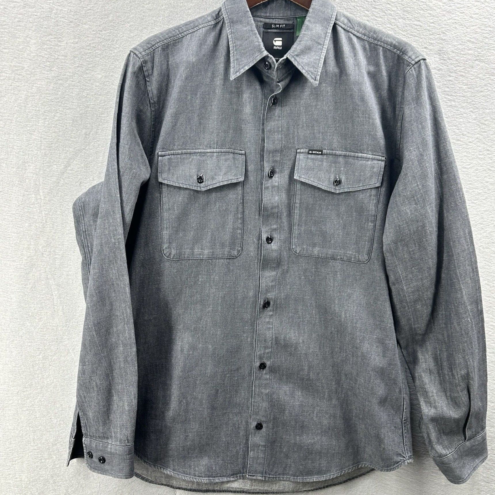 G-Star G-STAR Marine Slim Button-Up Shirt Men XL Long Sleeve Collared Gray Western Gorpcore Size US XL / EU 56 / 4 - 4 Thumbnail