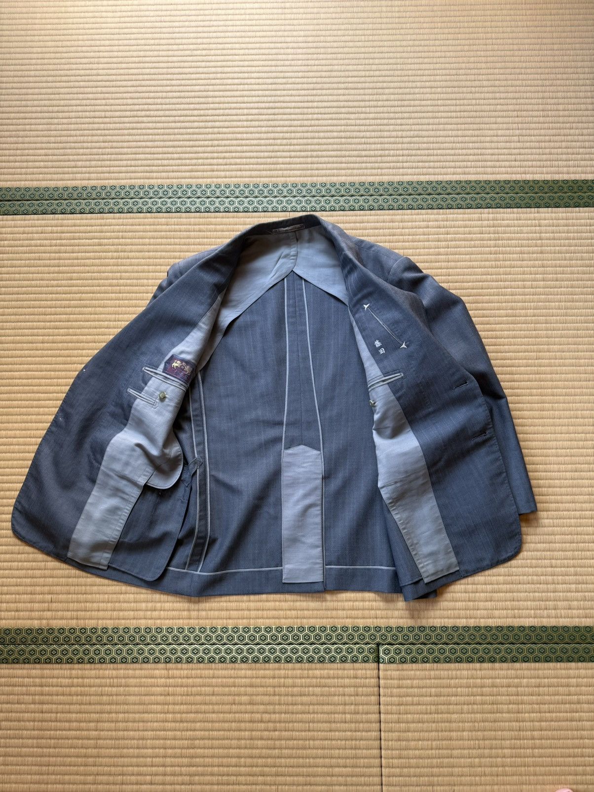 Other Summer Vintage All Wool MIYUKI KEORI Pinstripe Suit Japan Size 42R - 3 Thumbnail