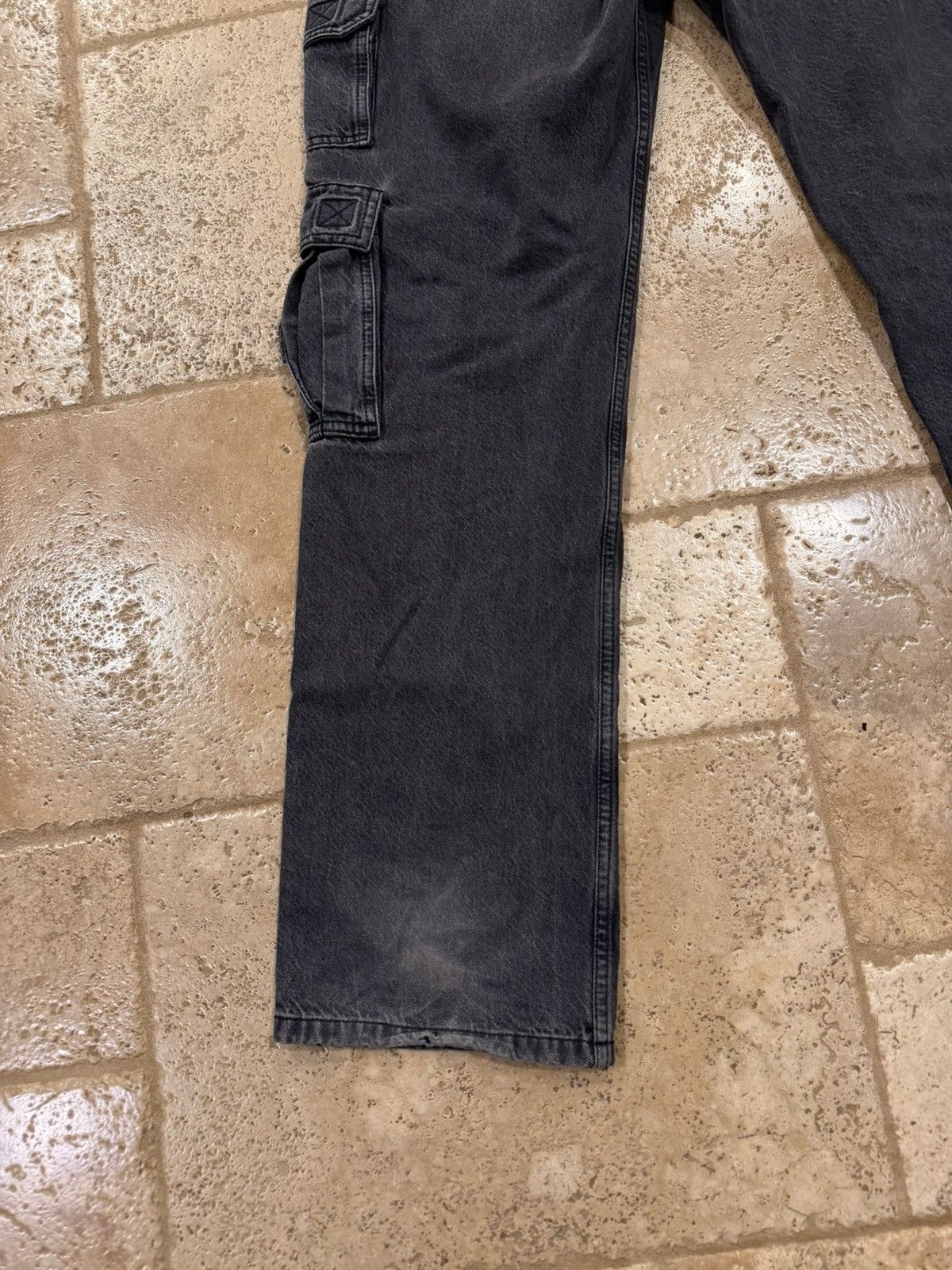 Martine Rose Martine Rose Dark Wash Gray Double Cargo Utility Denim Pants Size US 33 - 7 Thumbnail