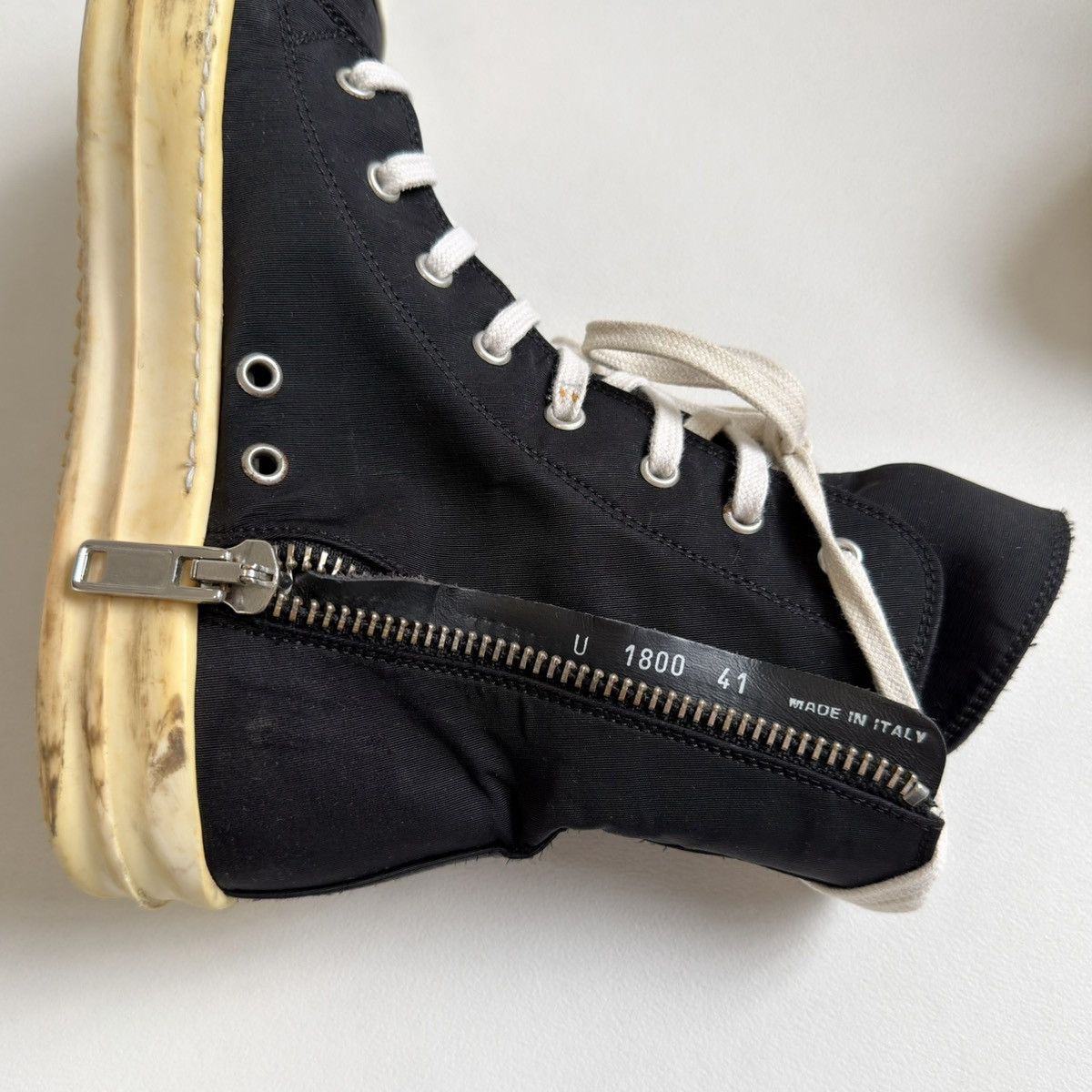 Rick Owens Drkshdw Yellow Sole Black Nylon Ramones Sneakers Size US 8 / EU 41 - 17 Thumbnail