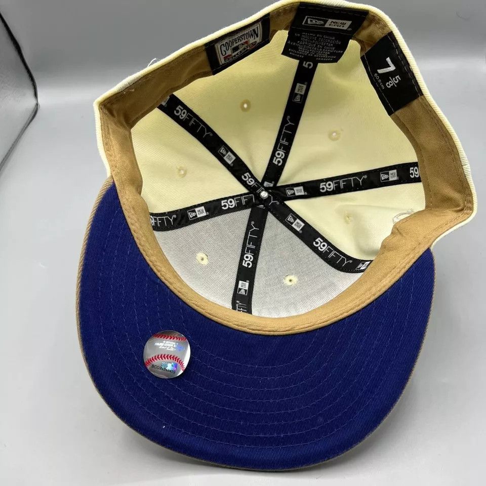 New Era Brooklyn Dodgers Hat Men 7 5/8 59Fifty MLB Fitted Cap New Size ONE SIZE - 7 Thumbnail