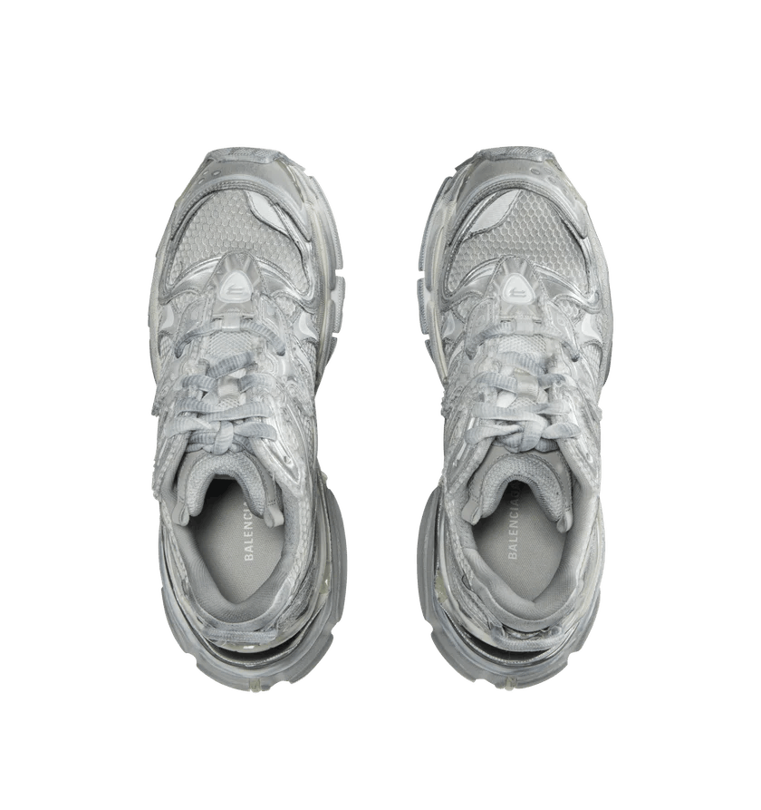 Balenciaga o1h1sh11225 Runner 2 Sneaker in White/Silver/Grey Size US 12 / EU 45 - 4 Thumbnail
