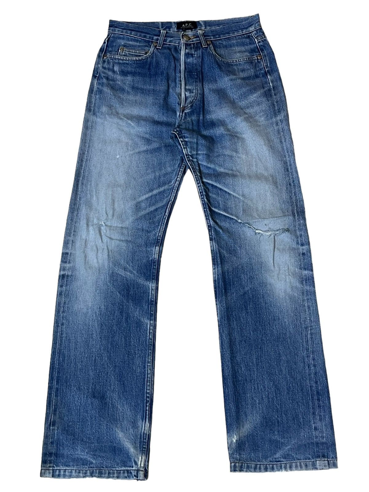 A.P.C. RIP🔥A.P.C RUE DE FLEURUS DISTRESSED SELVEDGE JEANS Size US 29 - 1 Thumbnail